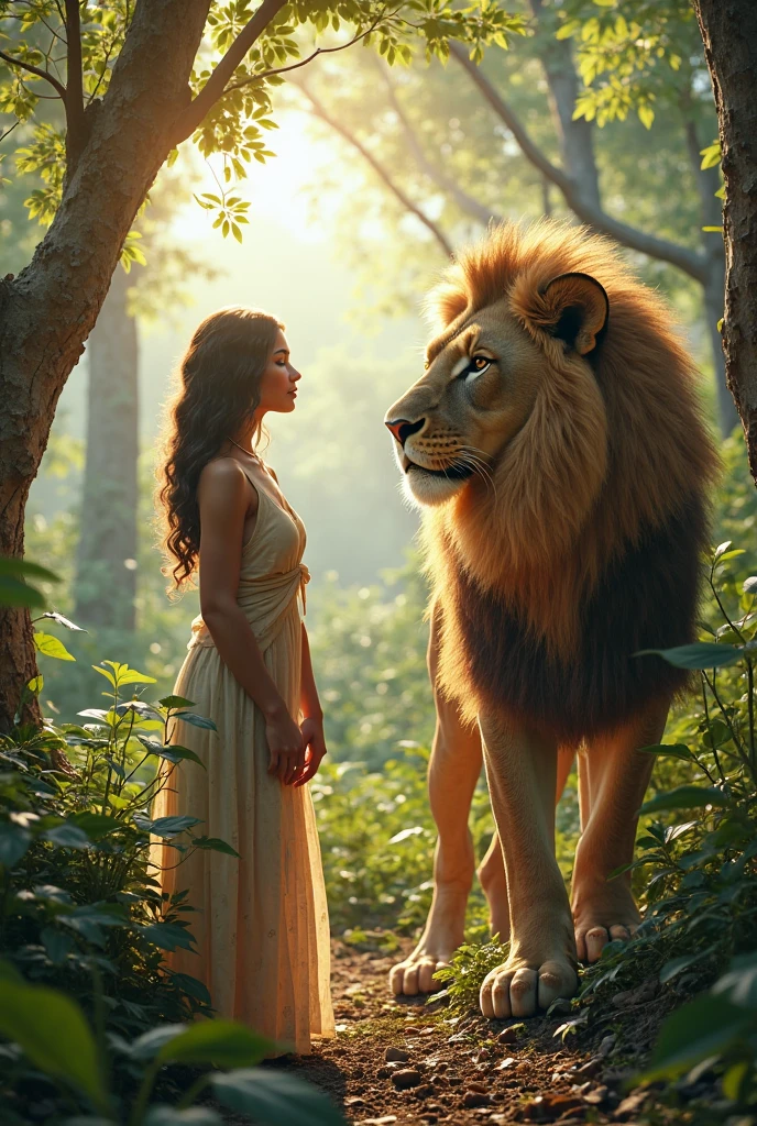 Create a video that shows the forest, the sunset, a person and the lion, Reggae symbols and colors
