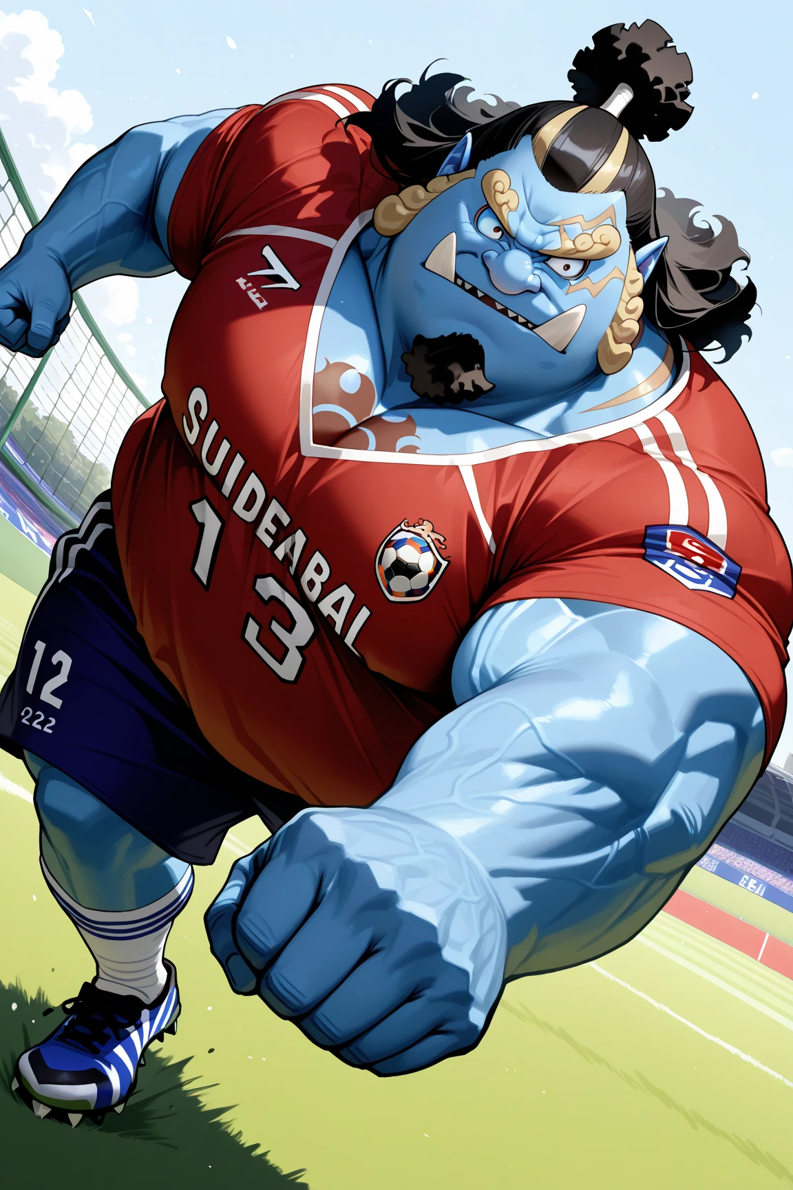 Super muscular boar beastman,(wear a sports uniform:1.5),Blindfold,Some guys cum in my face,(Surrounded by red and black erect penises:1.2),(a large amount of semen on the face and body,:1.7),Night Classroom,Handjob,Kneeling,(Licking a huge red and black penis),Nipple ring piercing,Head grabbed