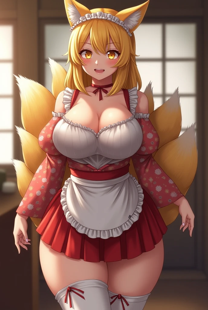masterpiece, best quality, roxanne, dog ears, collar, sundress, looking at viewer, garden, autumn, sunset, large breasts, ass, smile edgYSD, woman wearing a sundress, very voluminous very fluffy dog tail, dog tail starts immediately above butt, dog tail starts from skin, entire dog tail visible, short hair, nsfw, bloomers, flushed skin, blushing face, lewd smile, slightly open mouth, gravure, pinup, seiza, very long legs, no ears, completely hidden ears