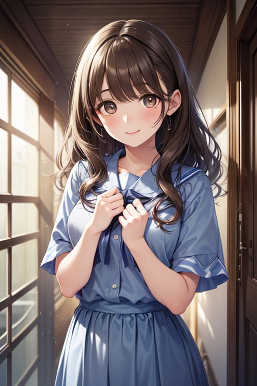 (masterpiece:1.3, highest quality, Ultra-high resolution, Very detailed), (Realistic:1.1, photoRealistic:1.4), Beautiful illustrations, Perfect lighting, colorful, Written boundary depth, Beautiful detailsまでこだわった髪, Beautifully detailed face, Beautiful details, Beautiful clavicle, Beautiful body, Beautiful breasts, Beautiful thighs, Beautiful legs, Beautiful fingers, View your audience, 1 female, Japanese, high school girl, Perfect Face, (Perfect Anatomy, Anatomically correct), Cute and symmetrical face, Baby Face, Sunburn, Shiny skin, Slightly chubby,The breasts are small, (Brown Hair.Middle Hair:1.5, Twin tails:1.2), Asymmetrical bangs, Brown eyes, Long eyelashes, (Medium Chest), thin, ((Collared short-sleeved shirt, Light blue shirt, , Grey plaid pleated skirt, To the Navy)), No pants, (Beautiful views), evening, (Outdoor, distant cityscape), Are standing, (peace sign), (Cute Smile, Blushing、Upward glance, Open your mouth), (Tiny penis spills out of very open vagina:1.3),
