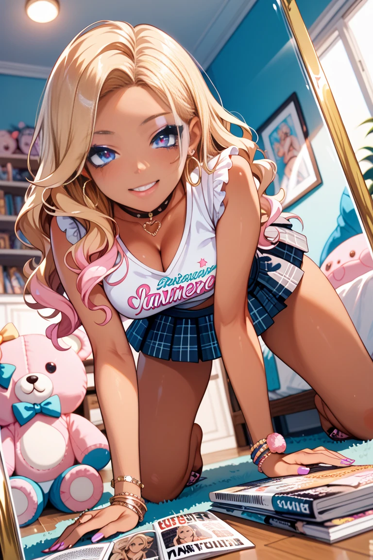 BREAK Perfect Anatomy、(High resolution:1.2)、Incredible illustrations、(Cute illustrations:1.2)、(Beautiful background)(nsfw) (Beautiful background,(on the couch))1gial((multicolored hair,wavy long hair)(cockslut)(school uniform,skirt,Silk Sexy Lingerie,slut,garter straps,,pointy ears,bikini tan:1.7),(a girl, height 1.5meters, 40kg),,17-year-old,flat chest)((undressing,open clothes,oversized clothes))