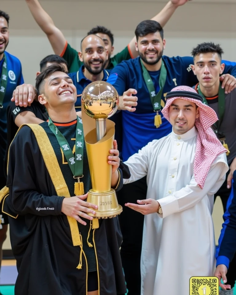 A club has signed a contract with the name of the club, Al Nasr, and Saudi Arabia's minister Keller is handing over a jersey. The jersey will be named Tanjid and will have the number 2027.A player Year 18