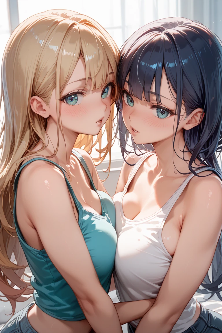 realisticlying、2 girls、selfee、Bare skin and breasts close to each other、Keep it close to your body、Looking Up、A sexy
