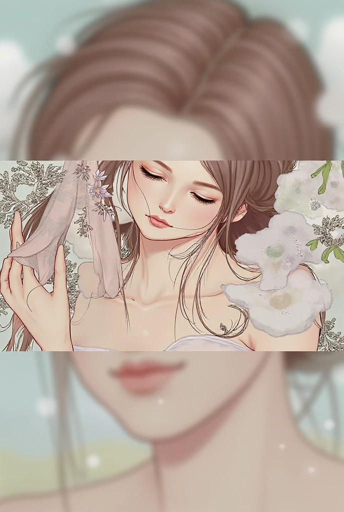 Detailed and precise manual work,I love short brown hair,Purple eyes,White cool dress,ring earrings,Your smile is beautiful,Hand-drawn illustrations