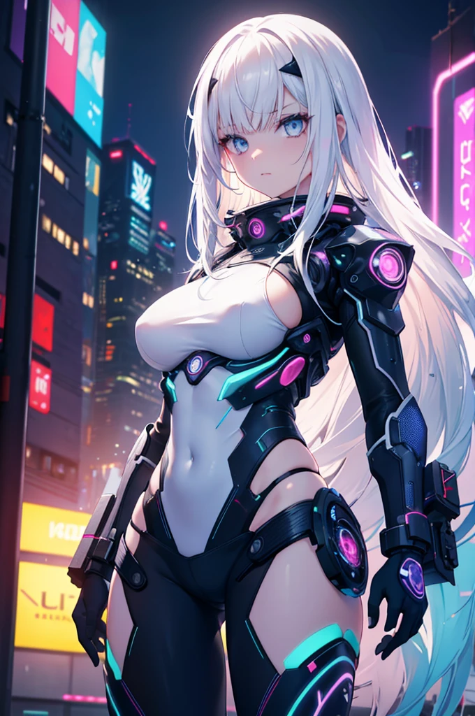最high quality、best image quality、masterpiece、android girl((18-year-old、 By becoming、vest bust、medium bust,wide open breast tea、red glowing eyes, water hair、messy hair、long hair、thin,highest valley、white robot body、shining blue body、Close ~ eyes、All connected to cables、Show the whole body、robot arm、robot feet、villain、)),high quality、beautiful art、background((dark bio facility、dark room、Infrared Sensor、red lighting))、Flight、debris flies、Depth of written boundary、movie、visual art、perfect art、8K,genuine、