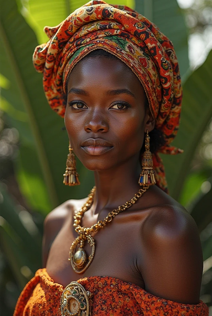 vue face, corp entier, nude, nue, naked, africaine, poitrine plate, vu de face, corp entier