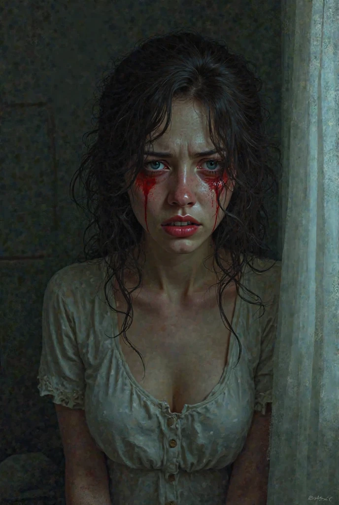 A full body photorealistic of a stunningly beautiful mid-brown black-haired female supermodel lookalike of twenty-five-year-old Sarah Michelle Gellar, with a very seductive look and deep low clothes, light make-up, extremely detailed fire-red-eyes, detailed symmetric realistic face and body, extremely detailed natural texture, dramatic spooky lights and a mid-heavy mist, peach fuzz, windy messy hair, masterpiece, absurd res, award-winning photo by lee jeffries, Nikon d850 film stock photograph, Depth of field, camera af1. 6 lenses, extremely detailed, amazing, fine detail, rich colors, hyper-realistic lifelike texture, dramatic lighting, unreal engine, trending on artstation, cine still 800 tungsten, looking at the viewer, photo-realistic, RAW photo, TanvirTamim, high quality, high-res, sharp focus, extremely detailed, cinematic lighting, 8k UHD.