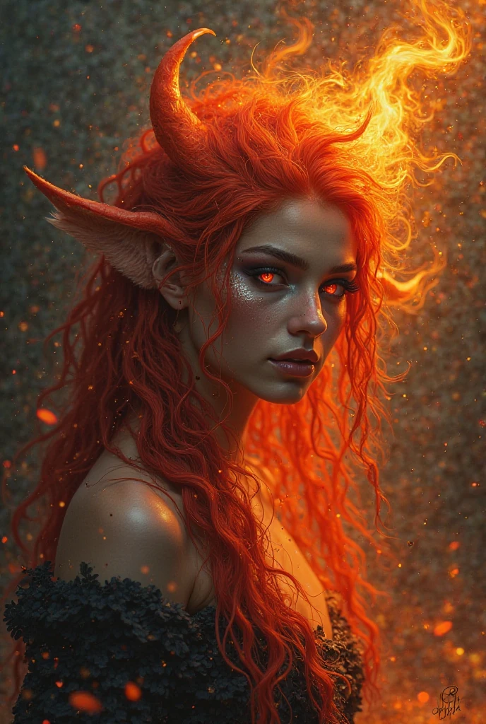 General with fire hair, and red eyes