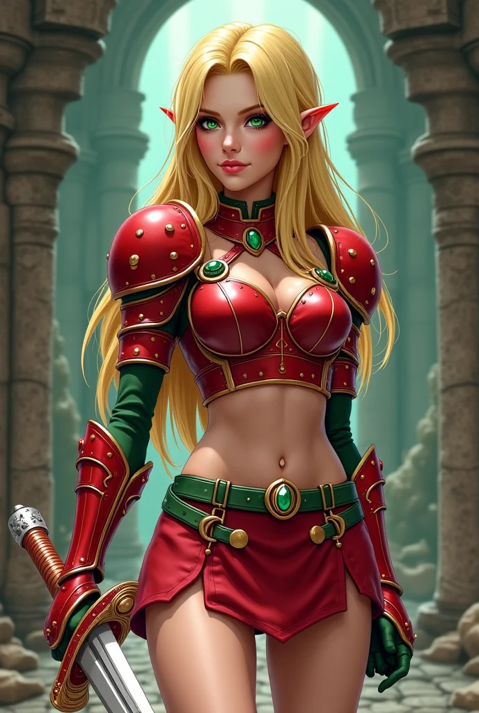 Hot Sexy Girl Wear Wood Bikini Armor With Apple of Archer on head, Full Body