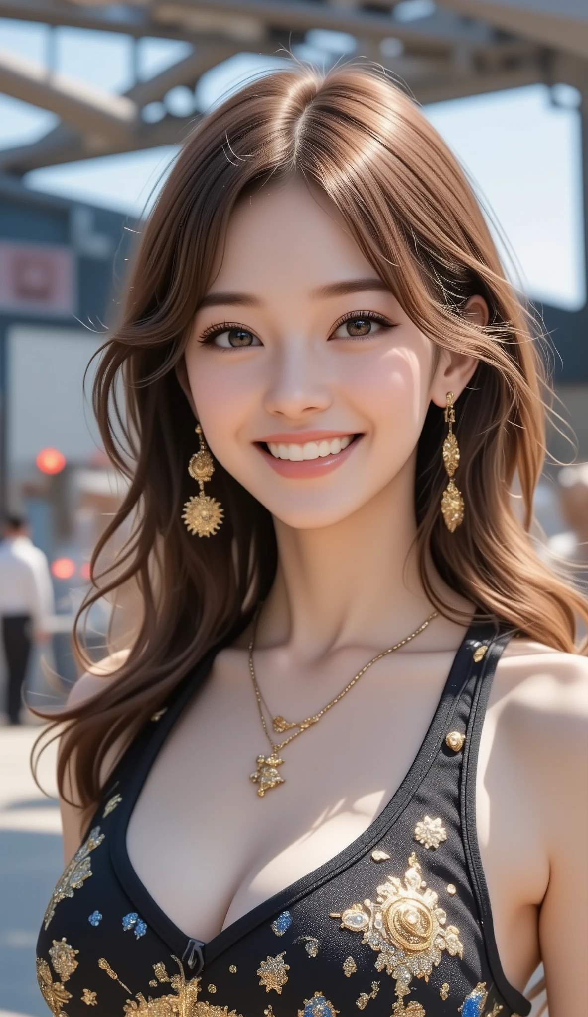 Top Quality, Super quality, 16K, unbelievably absurd, very detailed, 2.5D, delicate and dynamic, pretty woman, enchanting smile, (sexy women's basket ball player:1.7), amazing style, (basketball games where teams are competing:1.5), steampunk, DIESEL PUNK,  clock punk , cyberpunk, Glitter effect
