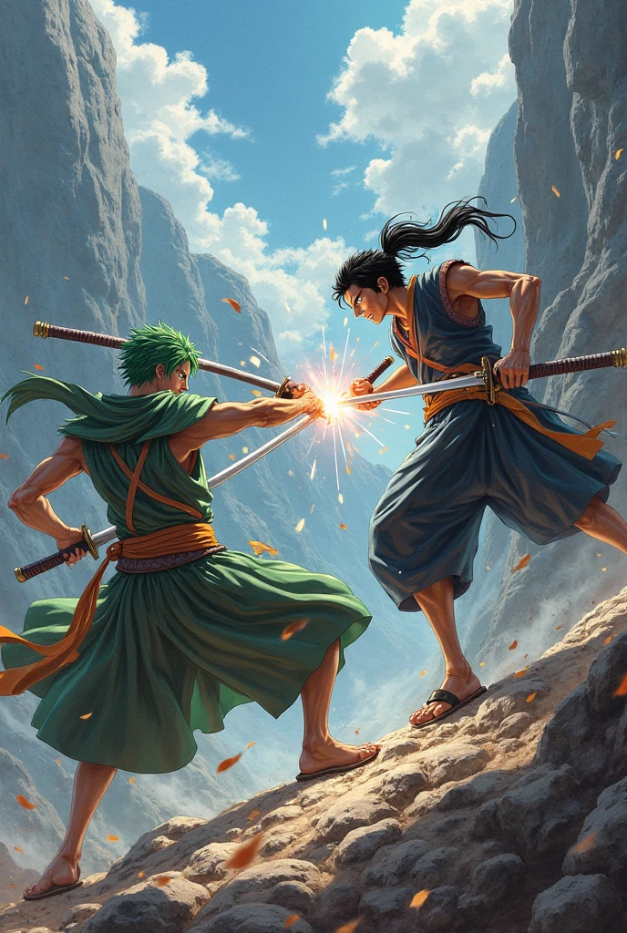 Tanjirou fighting zoro
