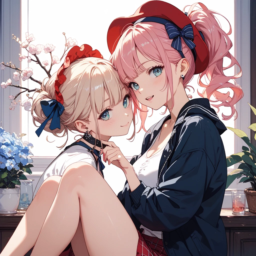 hand \(Chainsaw Man\),, Two Girls, only, sit, Redhead, Long braided hair, Golden Eyes,White lace panties, Mid-chest, {{{{{(Don't expose your neck:1.2)}}}}}, {{{{{主観視点のhandで絞め、hit in the neck:1.4}}}}}, topless, Perfect collarbone,(White panties), (just:1.2), Observe the audience, (close:1.3), , Upper Body, Highest quality, Glowing Skin, Highest quality, High resolution, Stomach, bed