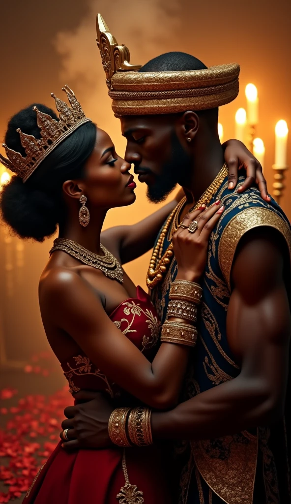 An African queen caught in bed with her lover