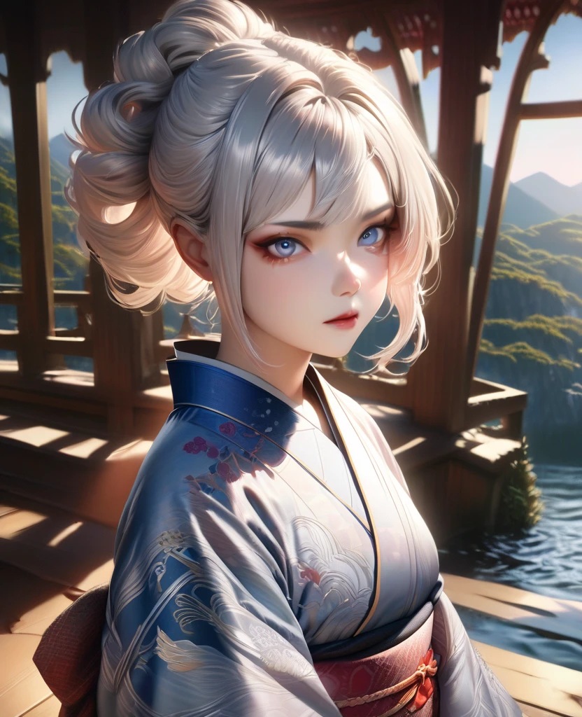 独奏 femele komono white hair short-hair