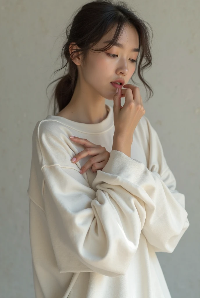 (masterpiece、Highest quality、Very detailed),Beautiful woman、 ((Extremely precise and accurate anatomy:1.0)), (photo Realistic:1.4), (hyper Realistic:1.4), (Highest qualityのRealisticな肌の質感:1.4), (Improvement of quality:1.4), (Enhances the beauty of skin texture:1.1), Clean and glowing skin, mesh, thin:1.2, (Realistic:1.3), Realisticなライティング, (Smoother lighting:1.05), (Improving the quality of cinema lighting:0.9), Backlight, A gentle light on your face, Ray Tracing, (Bright light:1.2), 32K, One Japanese woman, fine grain, Detailed face, (Film Grain:1.1),(Accentuates body lines:1.1), High resolution, Natural look, Kind eyes, Improves hair quality, Delicate light and shadow, Transparent muscles, Graceful pose, Beautiful Eyes, Sharp details, Soft light reflection, Beautiful contours, Delicate skin tone, Fine hair texture,