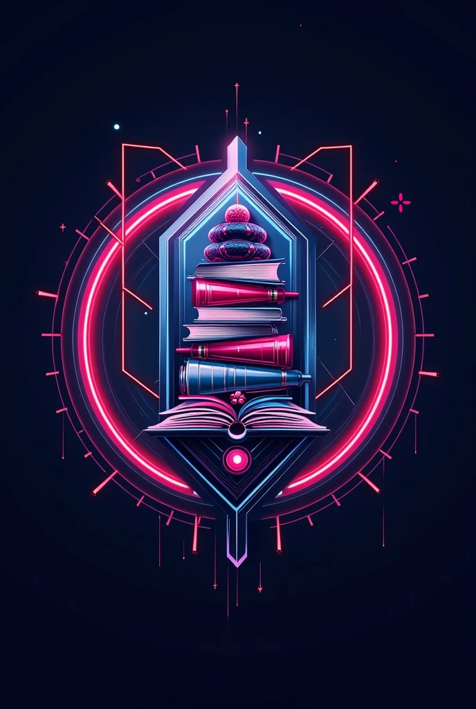 Logo for a website focused on selling football shirts, The logo should be a book with a cyberpunk style football shirt