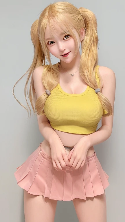 Best quality, super high resolution, masterpiece, 1 girl, detailed eyes, random posture, (((cleavage))), (saggy breasts: 1.6), (huge breasts: 1.6), (disproportionate tits: 1.4), (tongue out: 1.4), (long tongue), (fat ass: 1.0), ((((revealing bikini))), (((((( blonde)))), (baby face), ((((full body)))), (((from_above))), (((look_up_to)))), looking at viewer, underwear, indoor, Long cleavage, (ulzzang-6500 - v1.1:1.0), lingerie