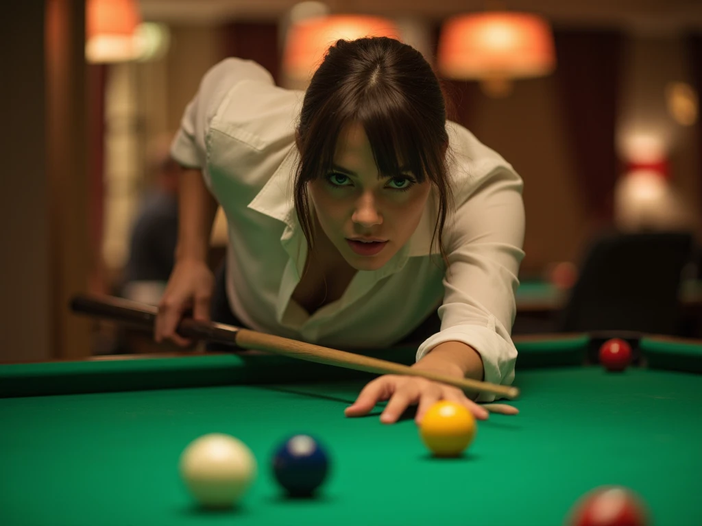 kate middleton, satin lace mini skirt, slip lover, do not show her face, masked face, huge surgically enhanced 34G bust size, silky sheer Tights, Playing billiards, shoot