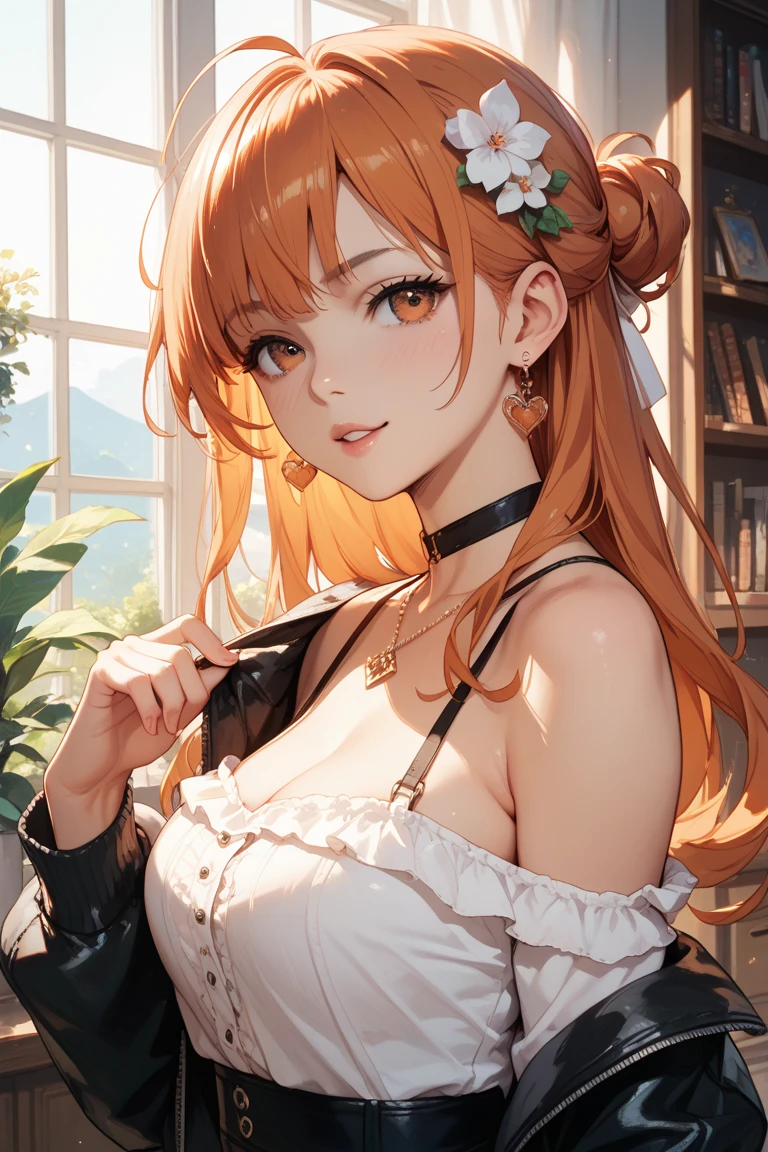 Girl with auburn hair and golden amber eyes