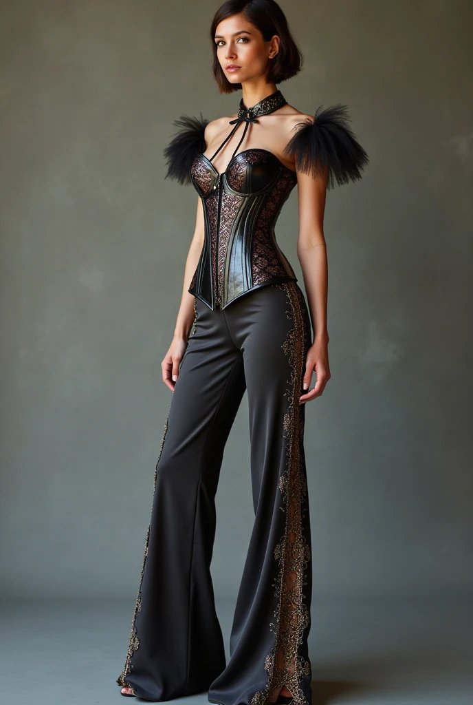 ((best quality,4k,highres,masterpiece:1.2)),((character concept art)), 1 man, age 25, Chinese Hong Kong, Hong Kong Elite, eldest sister, triad male leader, Known for her impeccable fashion sense and elegant demeanor, she is a true embodiment of the Versace brand. His body language is as captivating as his style, always exuding confidence and high fashion. (((he's wearing an exquisite Versace Barocco-print Shirt in Silk and Barocco-print leggings gold-tone/white/black, a true testament to the brand's luxurious aesthetic.))) Paired with Versace Tribute Sandals, she carries her ensemble with an air of effortless sophistication. Her accessories include a pair of Versace Tribute Sunglasses, enhancing her overall look. ((intricate detail)), super finely detailed hands, ultra finely detailed fingers(((ten fingers))), (standing still with confidently), (full body showcase), (show full body), (no logos on background), (no logo), ((plain background)), ((plain background)), (((empty background))).hot man, hot male , hot man