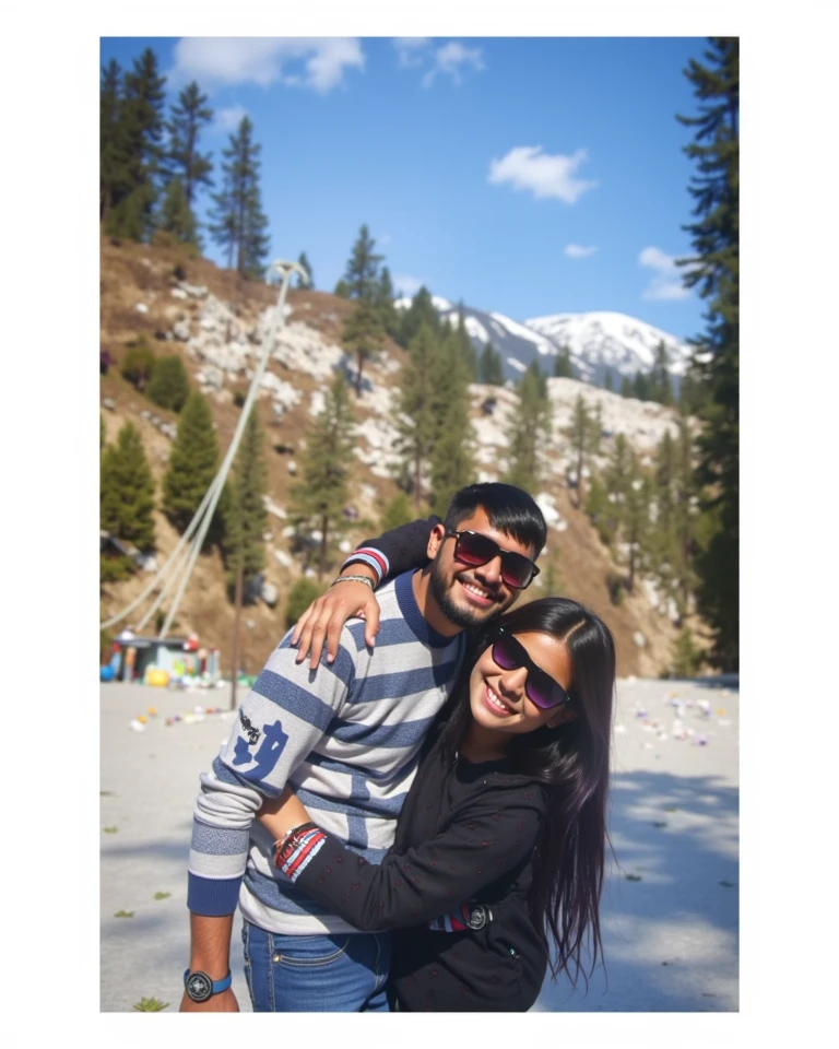 they are standing on a rocky beach with a surfboard, couple pose, very artistic pose, with mountains in the background, stylish pose, with mountains as background, during sunset, full body photogenic shot, connected with hanging bridge!!, facebook post, candid picture, smooth in _ the background, shot on canon eos r 5, shot on canon eos r5