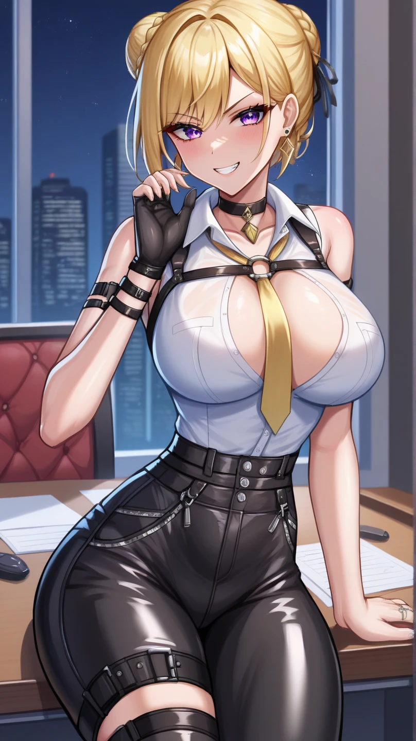 score_9, score_8_up, score_7_up, source_fumo, solo, 1girl, hellsing, formal, suit, black jacket, black necktie, long sleeves, black pants, shexyo, shexyo style, smirk, smug, sitting, couch, closed mouth, boob window, breast window, huge tits, ((breast window)), ((presenting breasts)) sunglasses, aviators