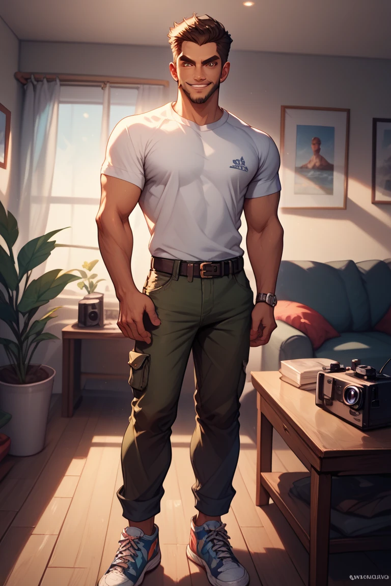 in jc leyendecker and norman rockewell, 64k resolution, ultrarealistic, art style, fullbody, detailed face, shirtless, pantless, naked, barefoot, working in a modern office, detailed nose, detailed green eyes, detailed lips, fullbody, masculine gaze, Masterpiece tiny fitness, shirtless, pantless, barefoot, carismatic gaze, cofident smiling, in his twenties, blue eyes, swimmer man standing in a 2020´s deco office ultra detailed background, complex details, 3d painting, animated digital art, beautiful ultra detailed face, creative abstract concept art, beautiful ultra detailed face, highest possible image resulution, ultra detailed textures, hyper quality details, ultra sharp, vibrant colors, raytracing reflections, ultra realistic physics, over billion details, uncommon camera angle and position, hyper detailed natural forest, like a professional artist, hyper detailed textures, realistic Shadows and lighting, realistic lumen lighting, octane render, ultra detailed hair, shiny vibrant colors, by BoneAge
