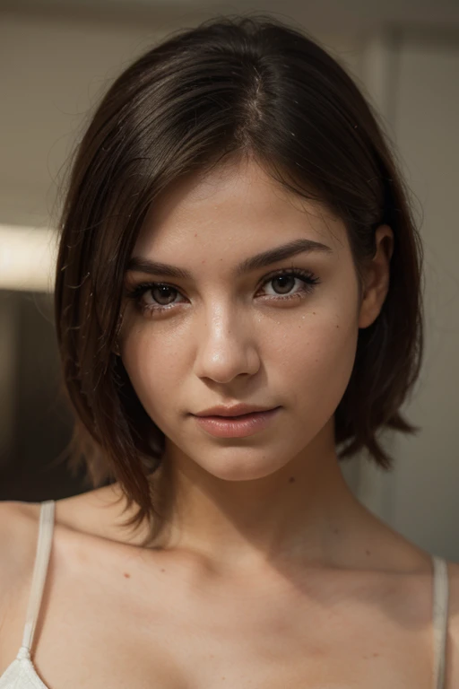 Photo détaillée et réaliste, yeux verts rond, Cheveux longs et luxuriants, trait du visage fin, mâchoire féminine, pull tricoté noir, beaux gros seins, Texture de la peau, (Prise de vue complète du corps:1.3), lèvres pulpeuses, éclairage naturel doux, objectif 85 mm, photographie magique, Éclairage charmant, réalisme photographique, ultra détaillé, composition intime, Cinéstill 800T, point de vue scientifique, tons apaisants, Éclairage de contour