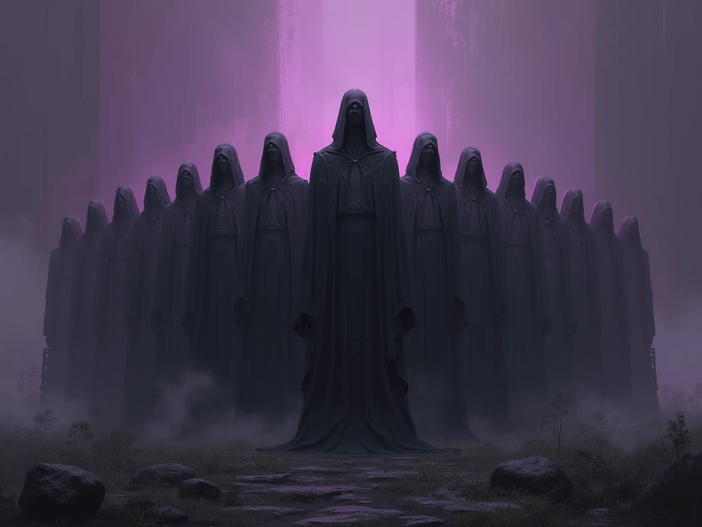 The rise of the community, representing oath and loyalty, is written in gray, black and purple tones called serment