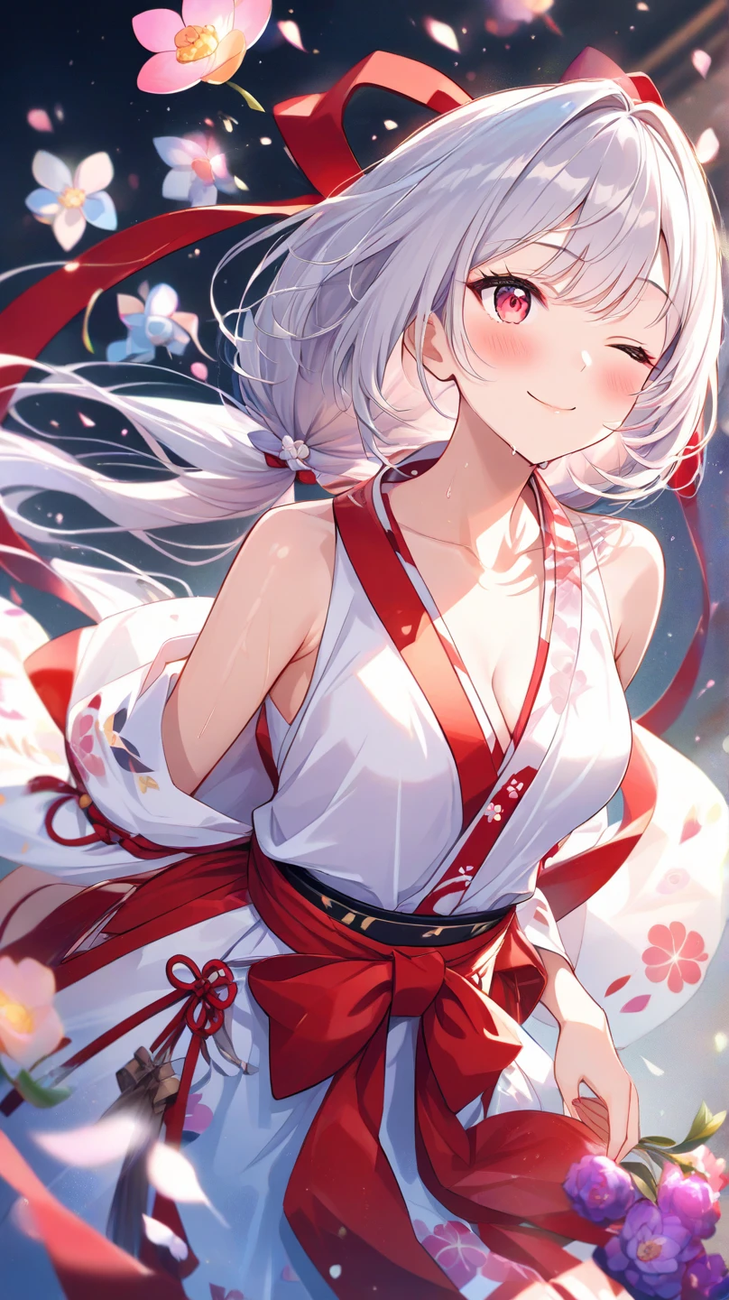 (best quality, masterpiece), 1 girl, centaur, It takes, White skin, Japanese , exposing the abdomen,belly button t-shirt, 아름다운 소녀 perfect white tiger photo, perfect white tiger photo