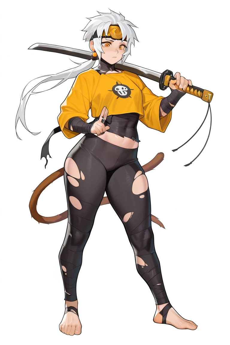 Sexy Naruto girl, white haired and amber brown eyes, ninja