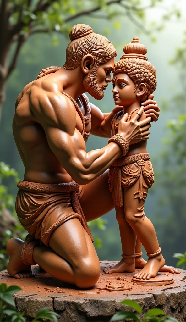 Statue of Lord Shri krishna। With young boy his bowing