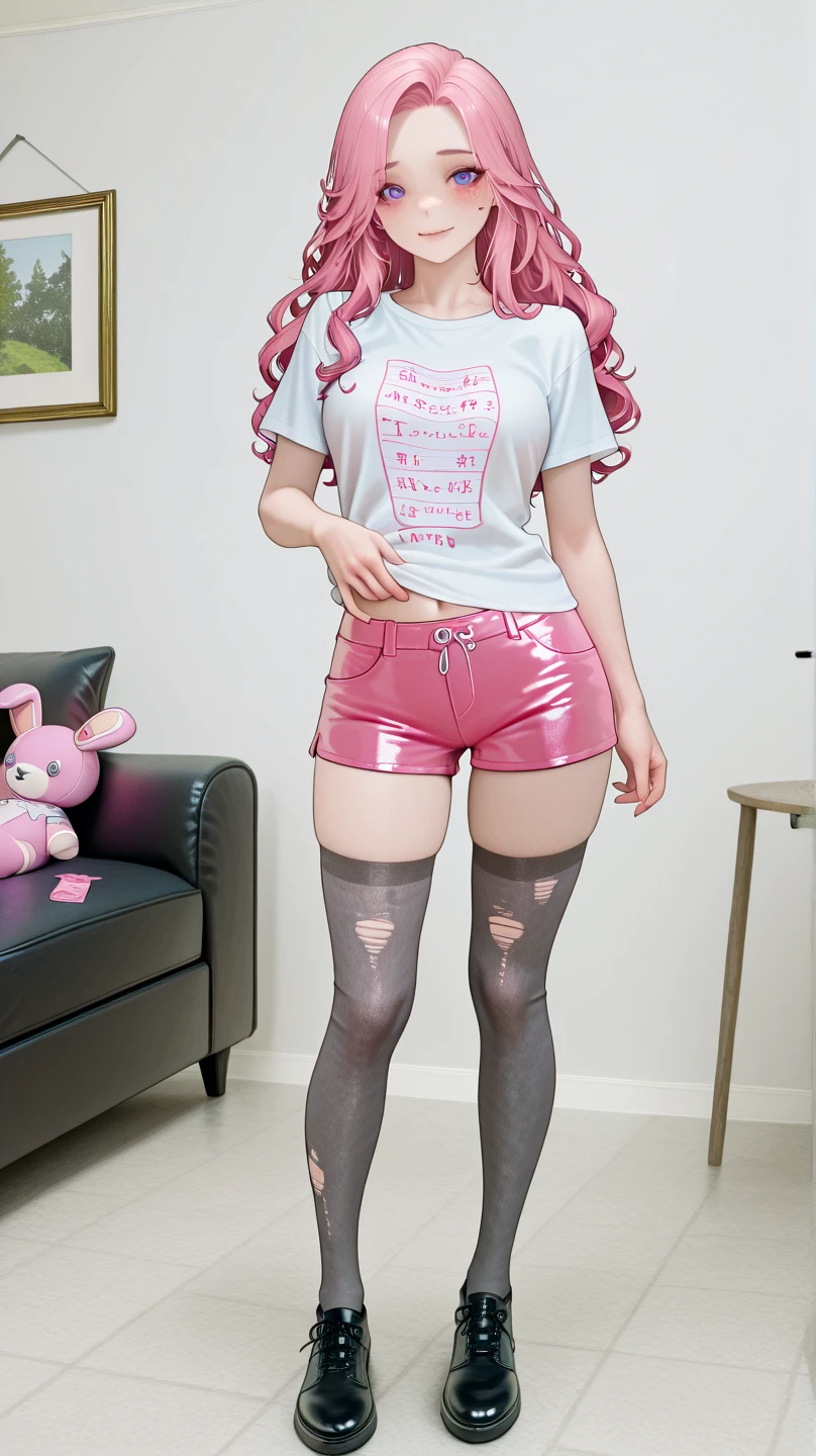 Bright Red in White, (Masterpiece 8K TopQuality:1.2) (ProfessionalPhoto:1.37) PUNIPUNI ExtremelyDetailed (((KAWAII girl in "Super Bitch" T-shirt:1.4))) (Lying on back from DirectlyAbove)