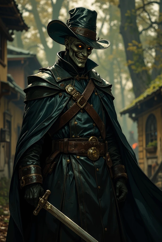 Very Scary Scarecrow Undead Men In Nightmare Armor With Dark Energy UHD, textured skin, super detail, high detail, high quality,