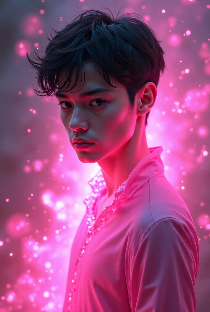 (8k, RAW Photos, Highest quality) masterpiece, 1 teenager, 18-year-old, Asian Muscular Man Watching the Viewer, Stand in front, Exposing his huge muscular chest, Puffy nipples, Sexy Six Pack, Tight waist, good looking, topless, Thick body hair, A man wearing thong underwear ,  Gradient Background, Shine & Sequin Backdrops , Cinema Lighting, Ultra-high resolution