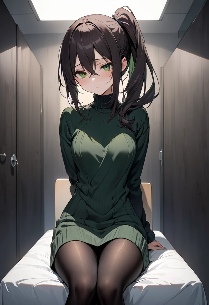 darker skinned woman in dark green hoodie black tank top