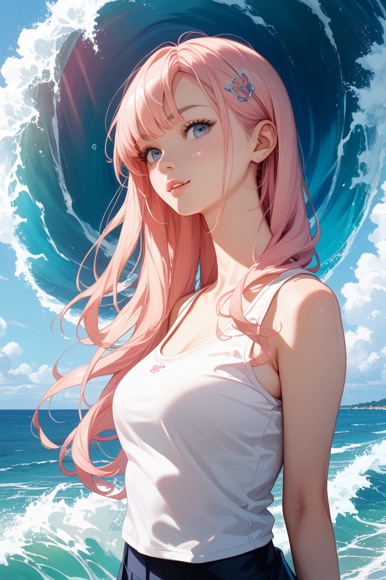 a portrait of a bride surfing the waves, on a sunny day in ocean, an exotic beautiful bride, ((anatomically correct: 1.5)) ultra detailed face, dynamic hair color, dynamic hair style, dynamic skin complexion, (best detailed face: 1.5), busty wearing intricate, elegant bride's dress, glamour bride dress, barefoot, she is surfing an (surf board: 1.3) she surfs a massive wave, sunny day, sun rays, some clouds, wavy ocean background, vibrant, Ultra-high resolution, High Contrast, (masterpiece:1.5), highest quality, Best aesthetics), best details, best quality, highres, 16k, (ultra detailed: 1.5), masterpiece, best quality, (extremely detailed) RAW, (ultra details, Masterpiece, best quality), Dark Art Painting Style, ba11g0wn, Cinematic Hollywood Film