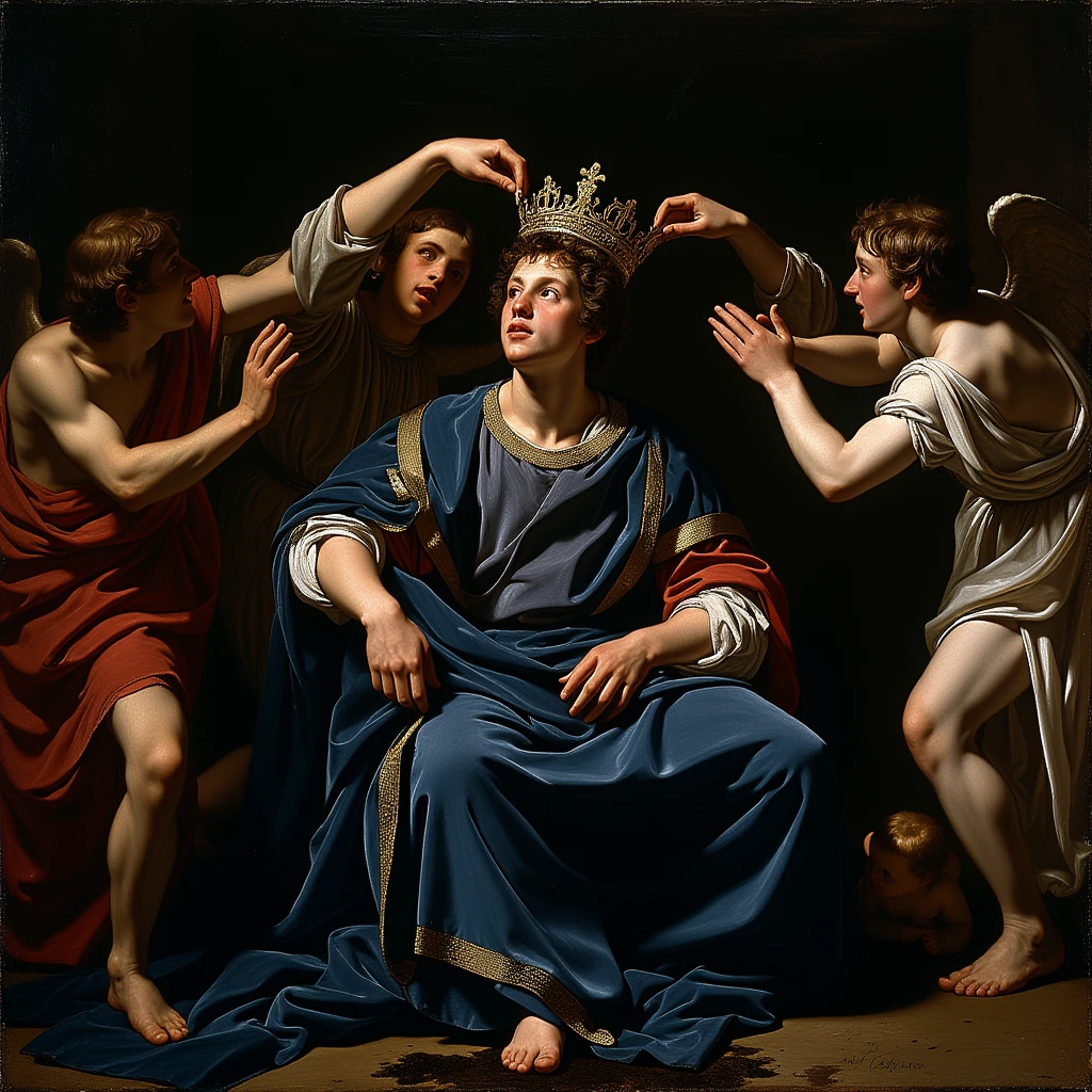 David Hilbert fighting against a throne, angel bibliclo