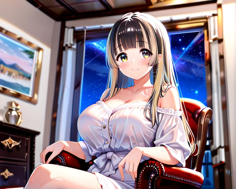 masterpiece, Highest quality,Beautiful Eyes, Beautiful Hair, Beautiful Face, Beautiful Skin, alone, 1 Girl, High leg, Erect nipples, High heels, Anime Girls, whole body, Curvy, Beautiful breasts, naked足,Shiny skin, Cleavage,Shining Eyes, Are standing, (star(symbol) paste, crotch paste), naked