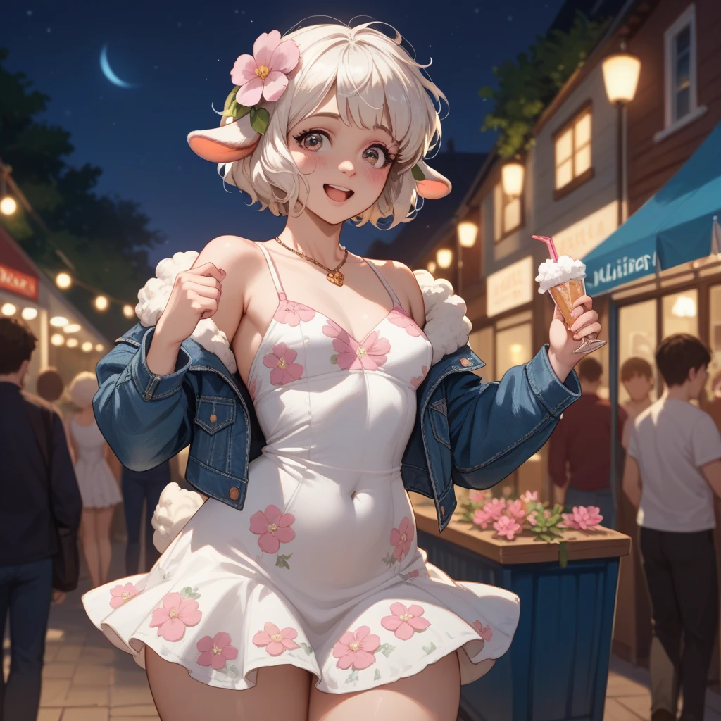 ((Masterpiece)), ((best quality)), ((wide shot)), (super detail:1.2), (High Definition:1.3), ((extremely detailed)), (8K), (Professional Photography:1.2), (very aesthetic:1.2), (absurdres:1.2), (sharp focus), (perfect light), ((kawaii)), (drop shadow), ((1girl)), ((cute teenage girl)), (put on cute visor), (put on Cow-patterned fluffy shorts), ((exposed naked small breast)), naked cute nipples, (loose blunt bangs), Shaggy hair, (platinum-gold hair), small breast, Textured skin, messy hair, teenage girl, (Healthy slim body), cute eyes, ((glitter eyes)), (Drooping eyes), ((smug)), (open mouth), Fine gemstone bracelet, (Grabbing small breast as if lifting it with both hands), (loose Sitting), (outside the diner window), (cute cheeks), glossy lips, pouty lips, bags under the eyes, (lower eyelashes), (detailed background:1.2), newest,clear line,