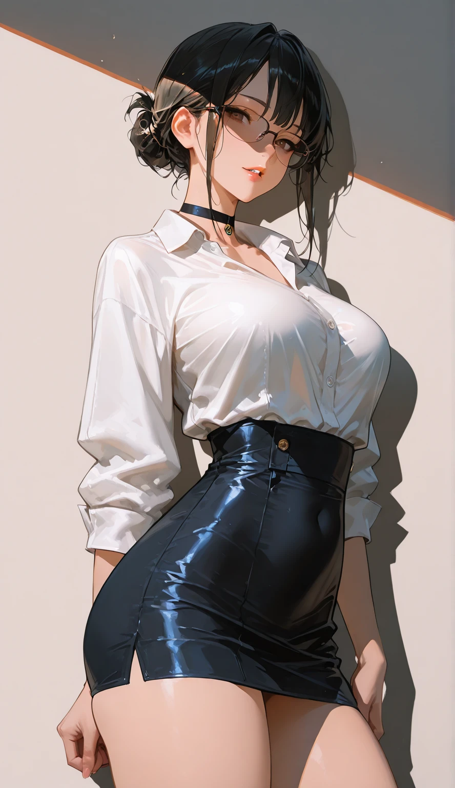incredibly cute beautiful girl with big eyes, 20 twelve years old, Beautiful face, fitness babe in tight rubber leggings, big round toned thighs, big milky bust, straight hair pulled back into a ponytail, professional photo, a high resolution,