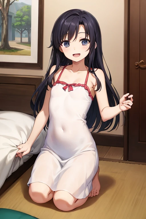 Girls18 years old, dress, Small breasts, naked, Fabric Real, Long black hair, Abandoned Hospital, Lying in bed