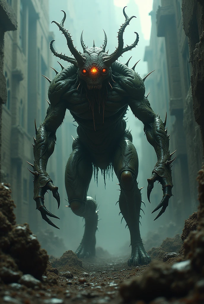 scary demon monster, high quality raw photo, excellent composition, (cinematic lighting, cinematic colors, masterpiece, high detailed, best quality, photorealistic, ultra realistic, 8k hdr:1.2)