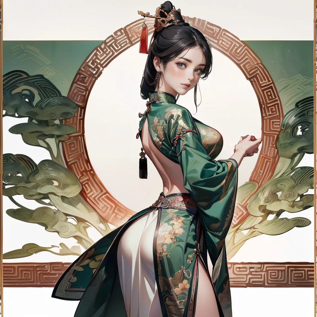 
The image of a Qing Dynasty Empress with her bare buttocks visible. The background is the stone paving outside a Chinese palace during the Qing Dynasty. Only her large buttocks are sticking out. She is either wearing underwear or not. Her protruding buttocks are floating up in the air.　　　　　　　　　　　　　　　　　　　　　　　　　　　　　　
Her hair is decorated with a large flower ornament and a large crown.　
The back of the hair is tied up and up.　Erotic Woman