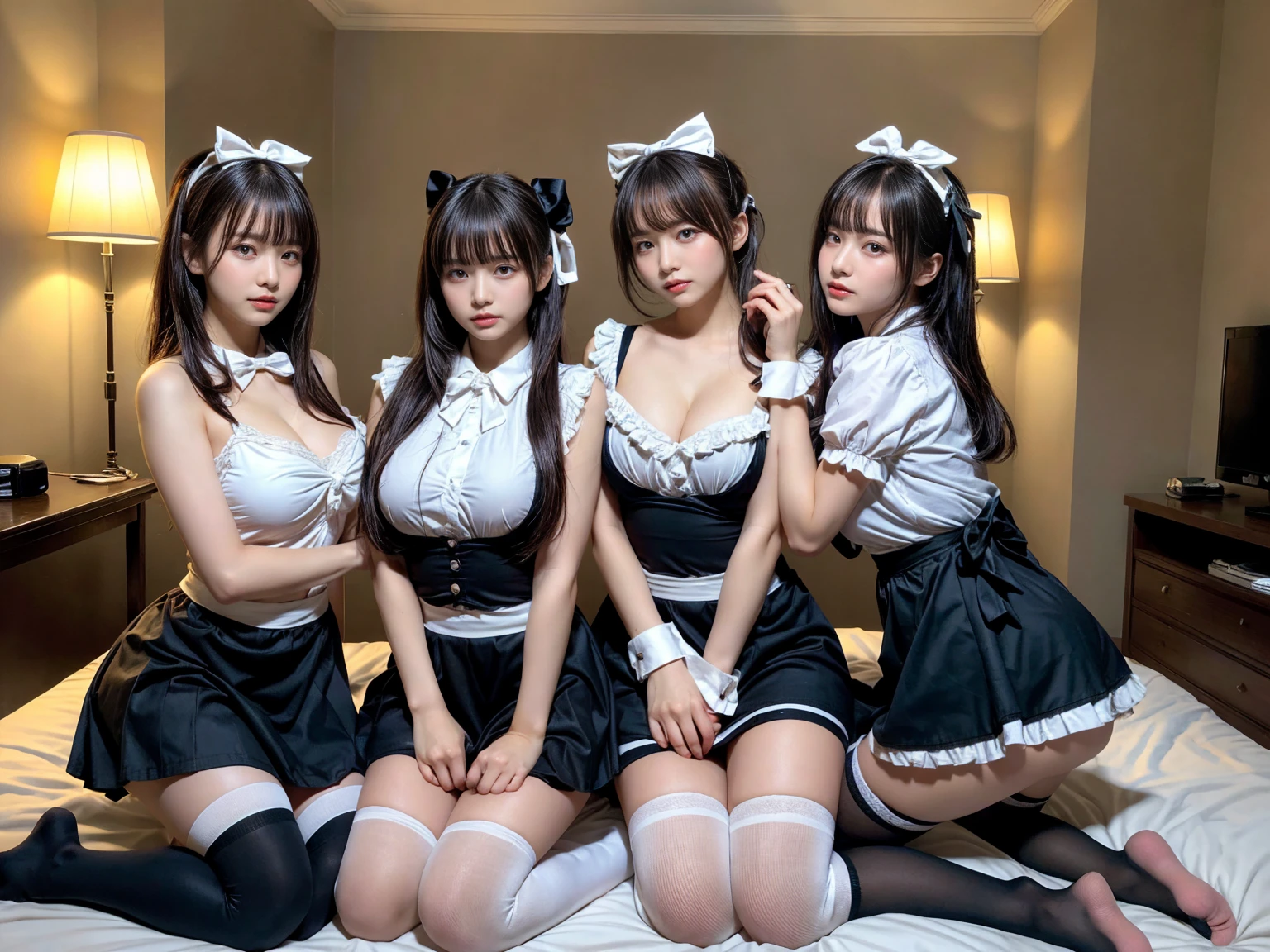 best quality,In 4K,beautiful girl,gravure idol,model,red,purple,Green outfit smile,purpleのくちびる,Brown eyebrows,highest quality,big breasts,hyper real stick、smile,She has her bangs down,beautiful girl,Long Hair,Maid clotheasterpiece,perfect face,perfect breasts,long hair,Outstanding style,stimulating,Cute outfits,Horny girl,double eyelid,Naughty Girls,Erotic and cute,mini skirt,ribbon on uniform,colorful hair color,yellow eyes,leather jacket,horny girl,Knee-high boots,Naughty Girls,
Colorful,Multicolor,future fashion