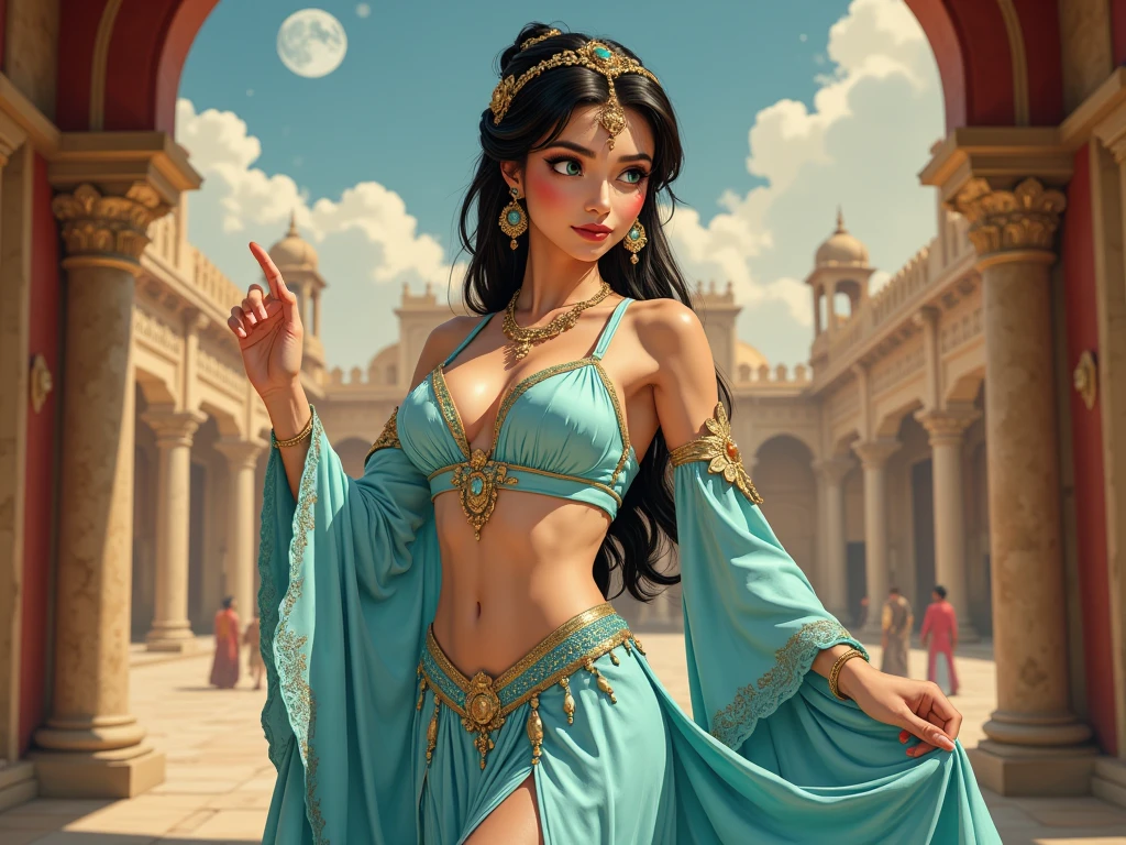 Ancient beautiful sexy indian woman, royal, matriarch, ancient traditional cyberpunk indian village, long lost indian fantasy, ancient cyberpunk indus valley civilization