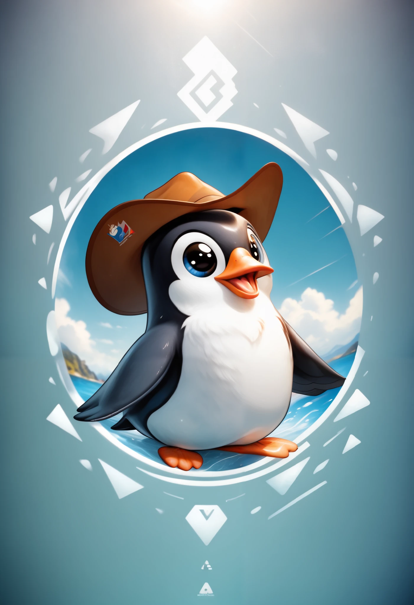 there is a cartoon penguin in farwest, ((with a cowboy hat)), western scenery, black and white penguin, round logo icon avatar, adorable digital painting, blue penguin, cute 3 d render, twitch streamer / gamer ludwig, cute digital art, cute detailed digital art, hd wallpaper, wallpaper 4 k, wallpaper 4k, valve promotional splash art, amazing wallpaper, splash art, desktop background
