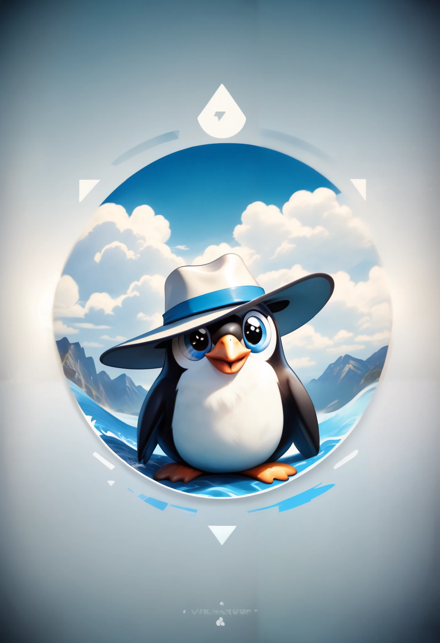 there is a cartoon penguin in farwest, ((with a cowboy hat)), western scenery, black and white penguin, round logo icon avatar, adorable digital painting, blue penguin, cute 3 d render, twitch streamer / gamer ludwig, cute digital art, cute detailed digital art, hd wallpaper, wallpaper 4 k, wallpaper 4k, valve promotional splash art, amazing wallpaper, splash art, desktop background