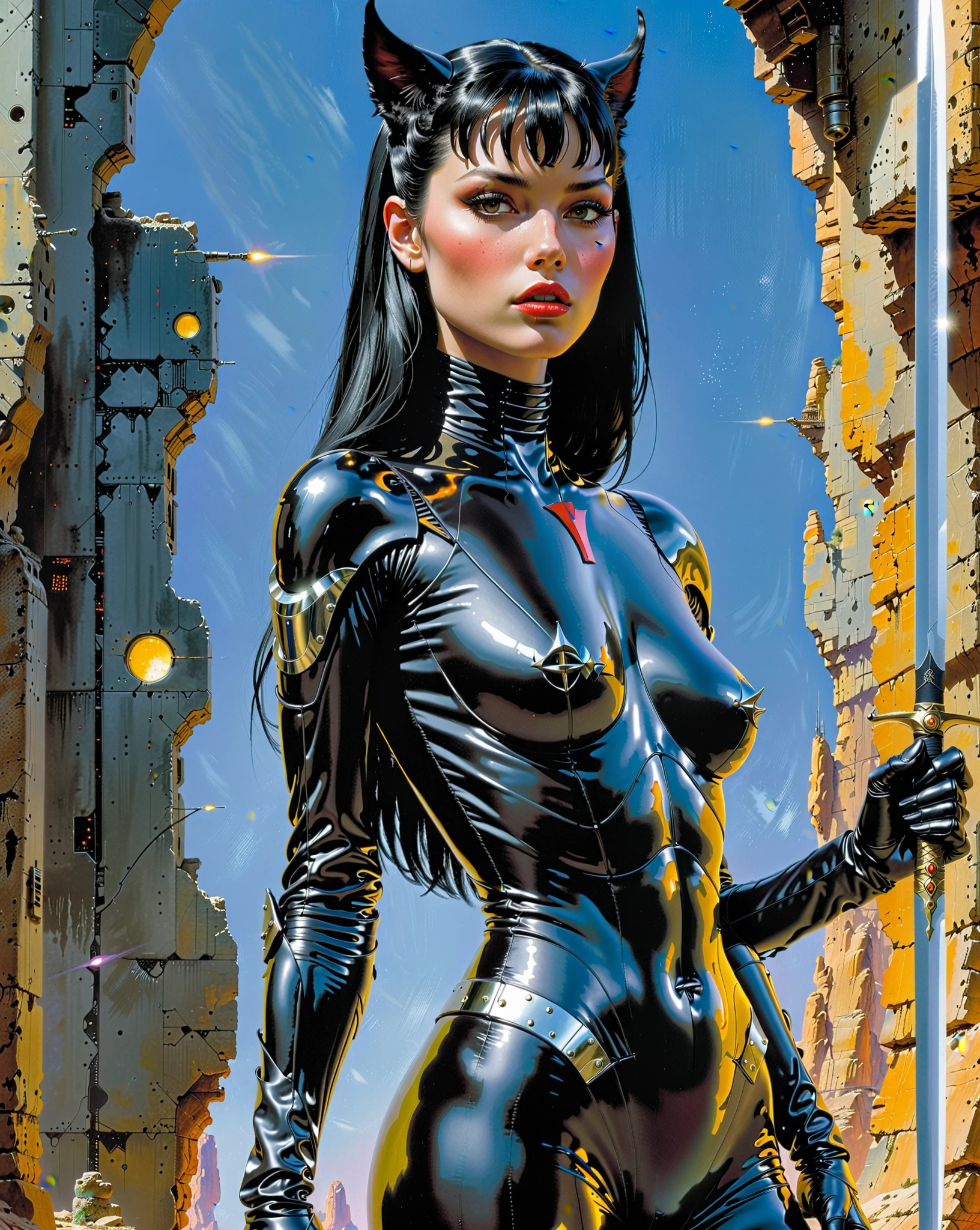 1 female demonic cyborg , tubes connected to the wall
beautiful
battle
mechanical arms
sleeveless
(by Katsuya Terada, Jeffrey Catherine Jones )
