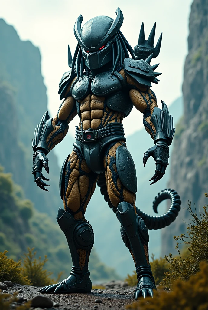 Female Yautja (the alien from the movie PREDATOR)))) here look away from the camera showing her ass (((only helmet on, ass in focus, strong muscular back))))) and on the hunt, perfect cleavage, the camera hyper realistic, (((Huge DDDD PERKY tits:1.0))) extremely detailed, extremely detailed face and eyes, detailed skin texture, (best quality,4k,8k,highres,masterpiece:1.2),ultra-detailed,(realistic,photorealistic,photo-realistic:1.37),HDR,UHD,studio lighting,ultra-fine painting,sharp focus,physically-based rendering,extreme detail description,professional,vivid colors,bokeh,fantasy,concept art,dynamic pose,muscular arms,strong legs,perfect shapely ass,high fantasy armor,large breasts,slender curvy body,thin waist,extremely detailed facial features,piercing eyes